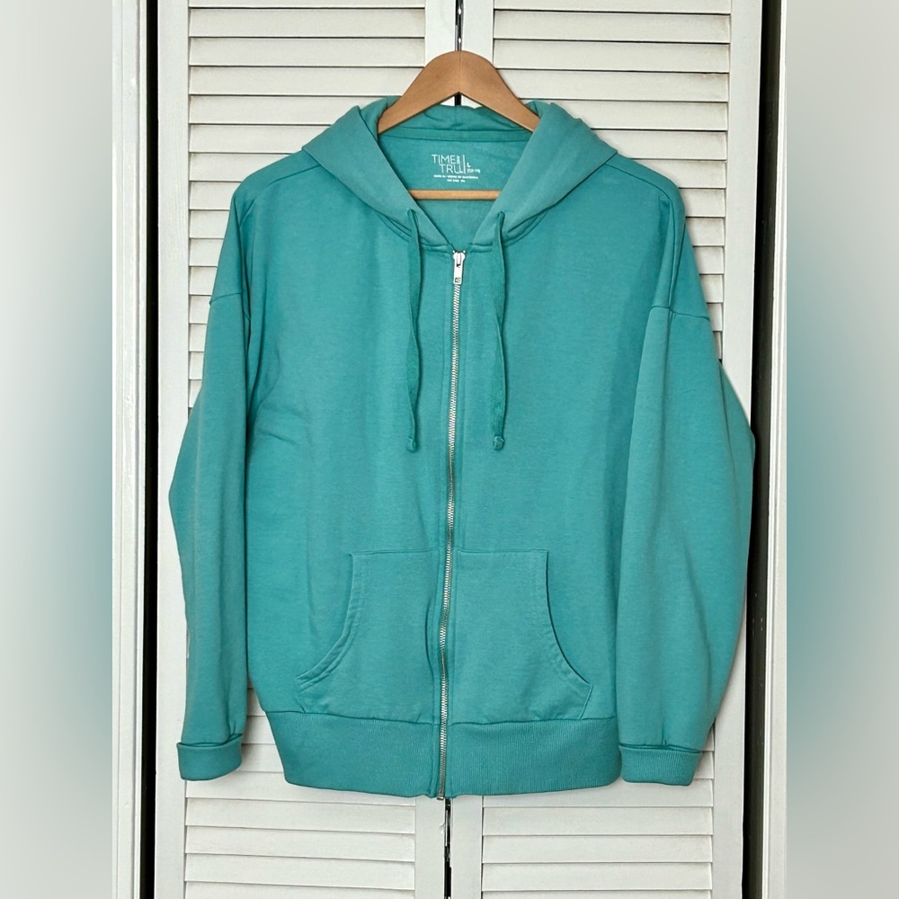 Time and Tru Teal Hooded Sweatshirt